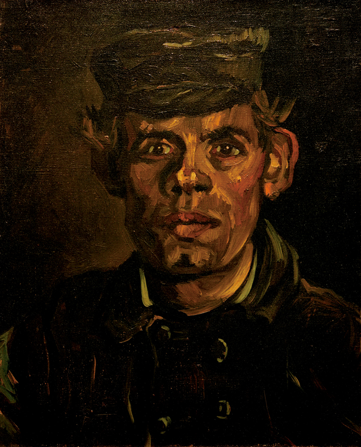  文森特·威廉·梵高  Vincent Willen Van Gogh —— 戴帽子的男子肖像 (2)